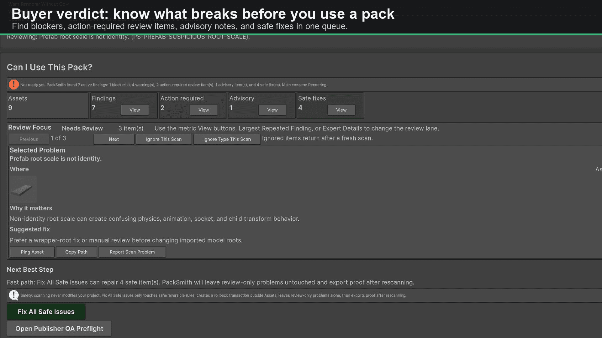 Buyer verdict screenshot