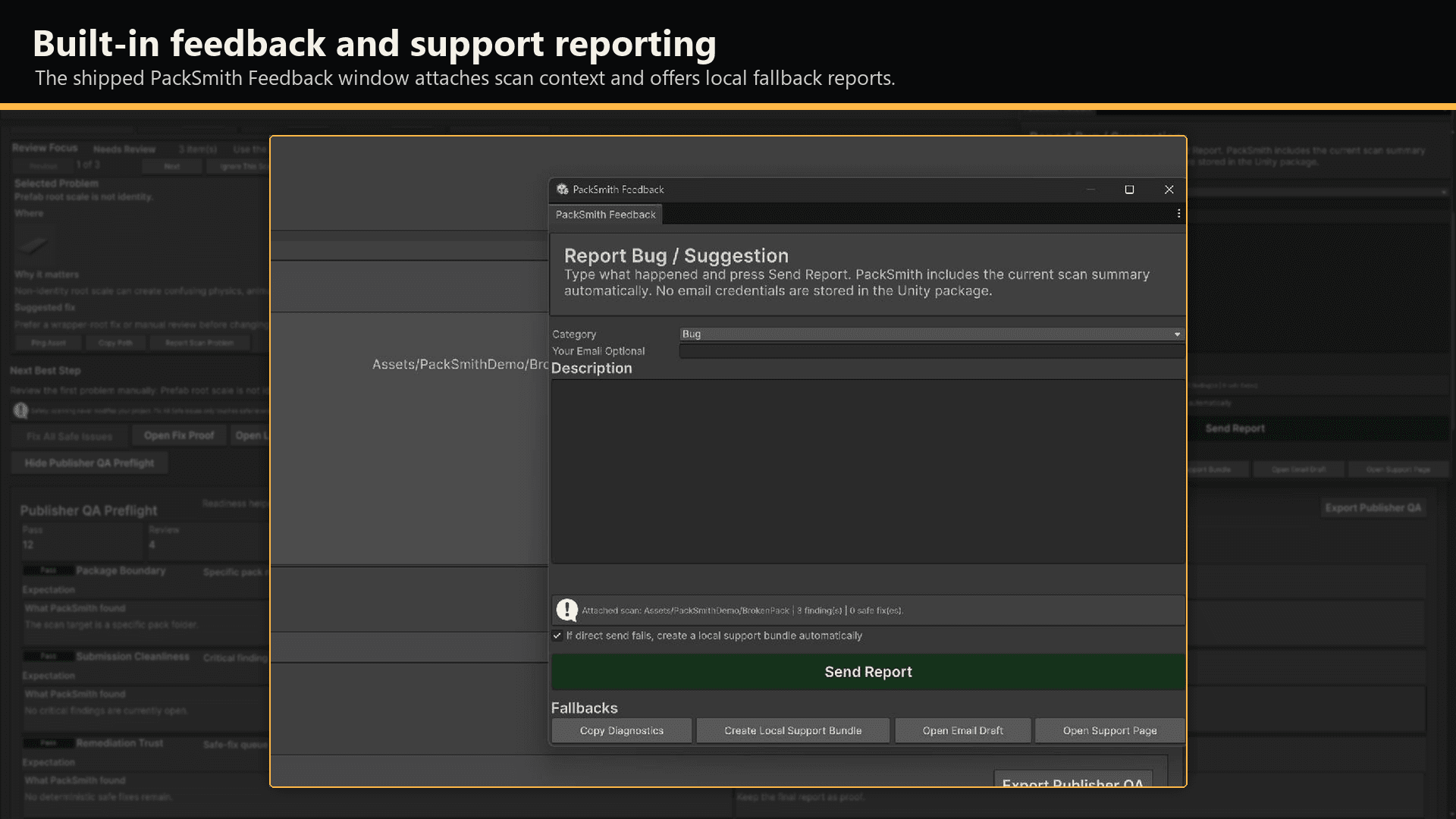 Feedback routing screenshot